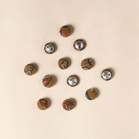  Brown Handmade Fabric Button Small at iTokri