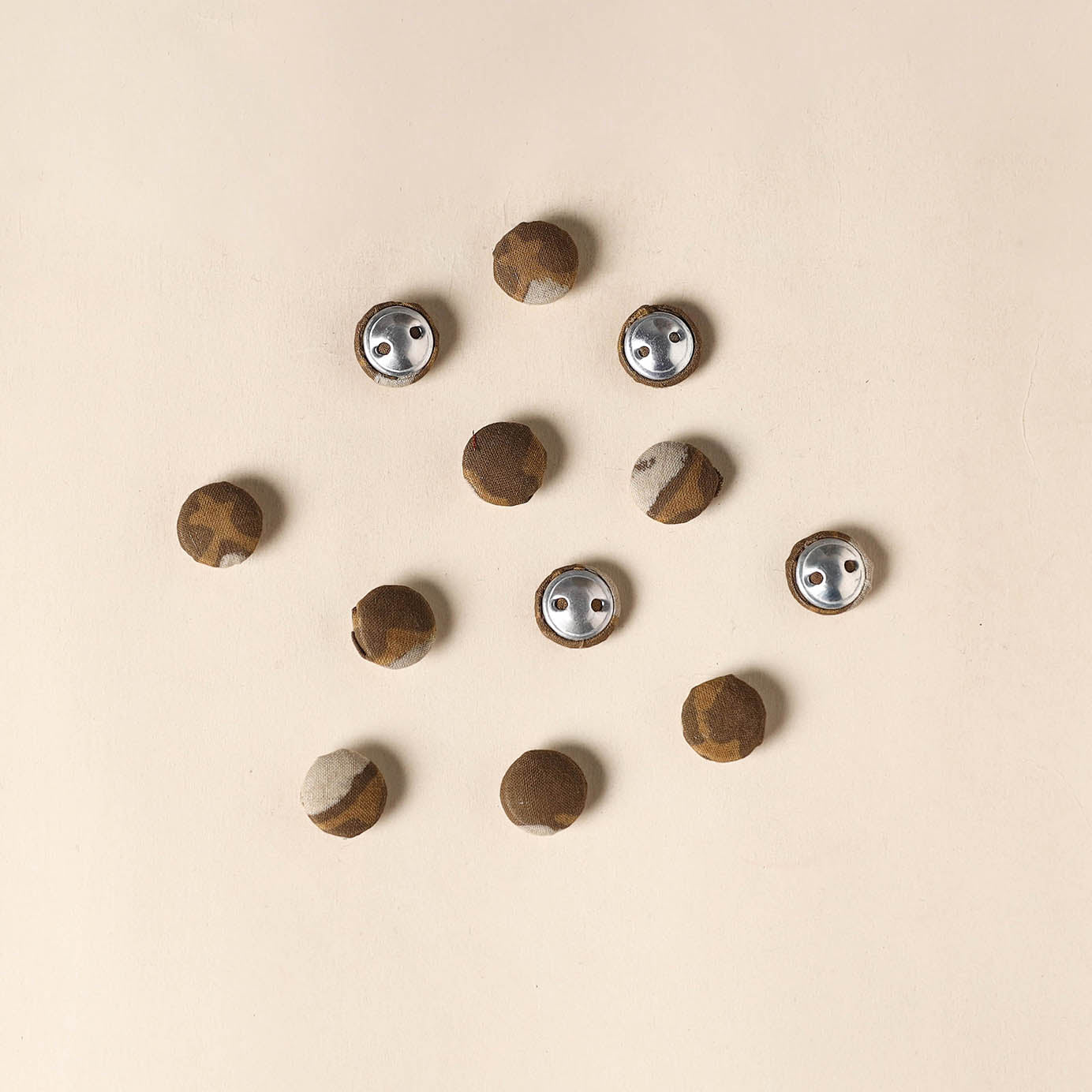  Brown Handmade Fabric Button Small at iTokri
