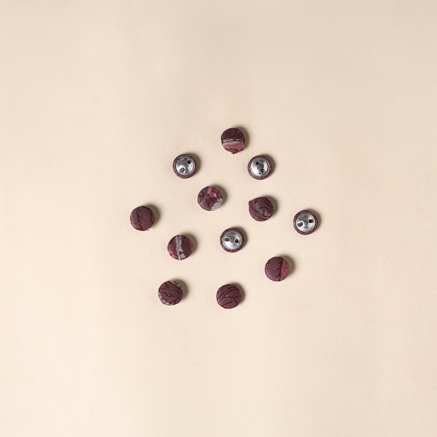  Brown Handmade Fabric Button Small at iTokri