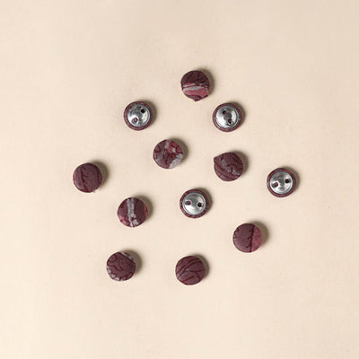  Brown Handmade Fabric Button Small at iTokri