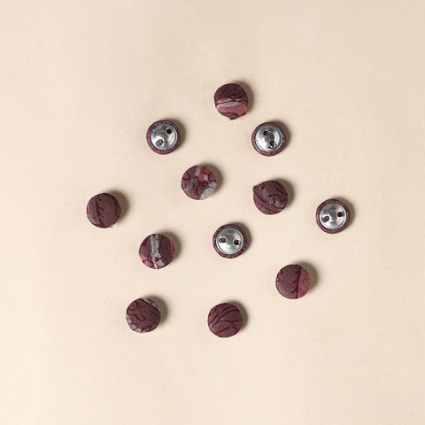  Brown Handmade Fabric Button Small at iTokri