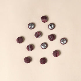  Brown Handmade Fabric Button Small at iTokri