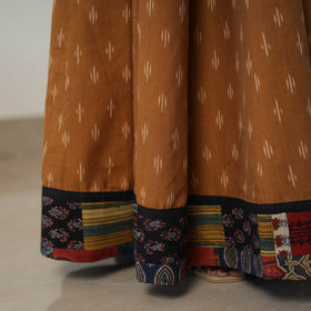 Brown - 24 kali cotton pochampally ikat skirt 08