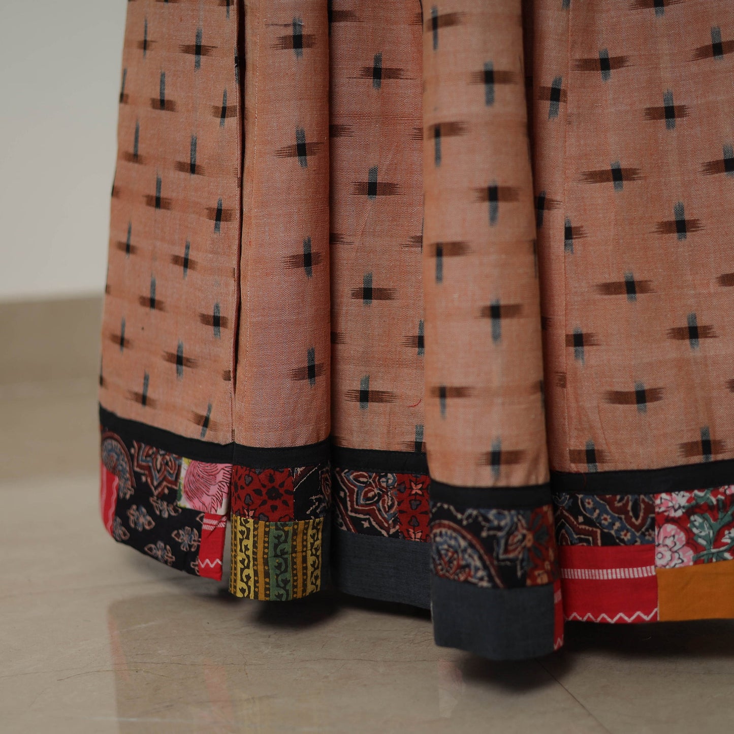 Brown - 24 kali cotton pochampally ikat skirt 16