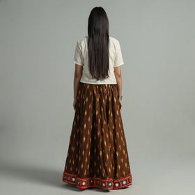 Brown - 24 kali cotton pochampally ikat skirt 25