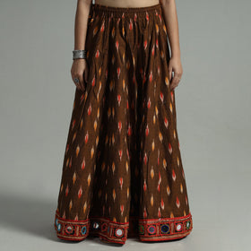 Brown - 24 kali cotton pochampally ikat skirt 25