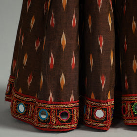 Brown - 24 kali cotton pochampally ikat skirt 25