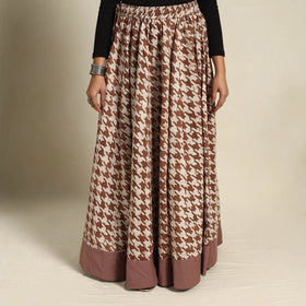 Buy 24 Kali Brown Patchwork Batik Print Cotton Long Skirt