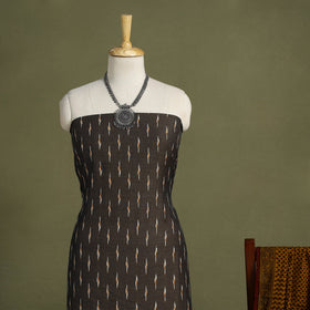 Brown 2pc Cotton Pochampally Ikat Kurta with Bagh Dupatta