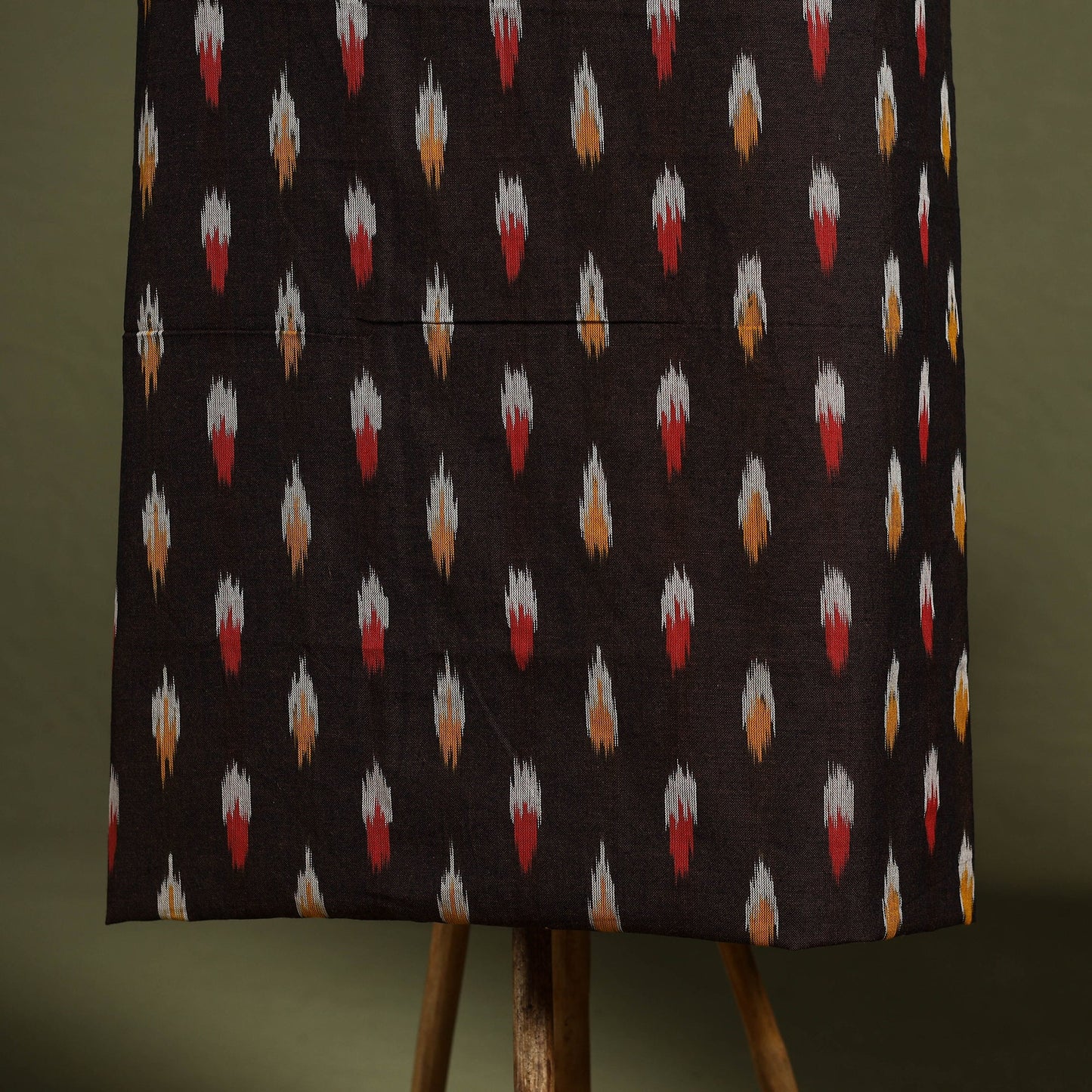 Brown 2pc Cotton Pochampally Ikat Kurta with Bagh Dupatta