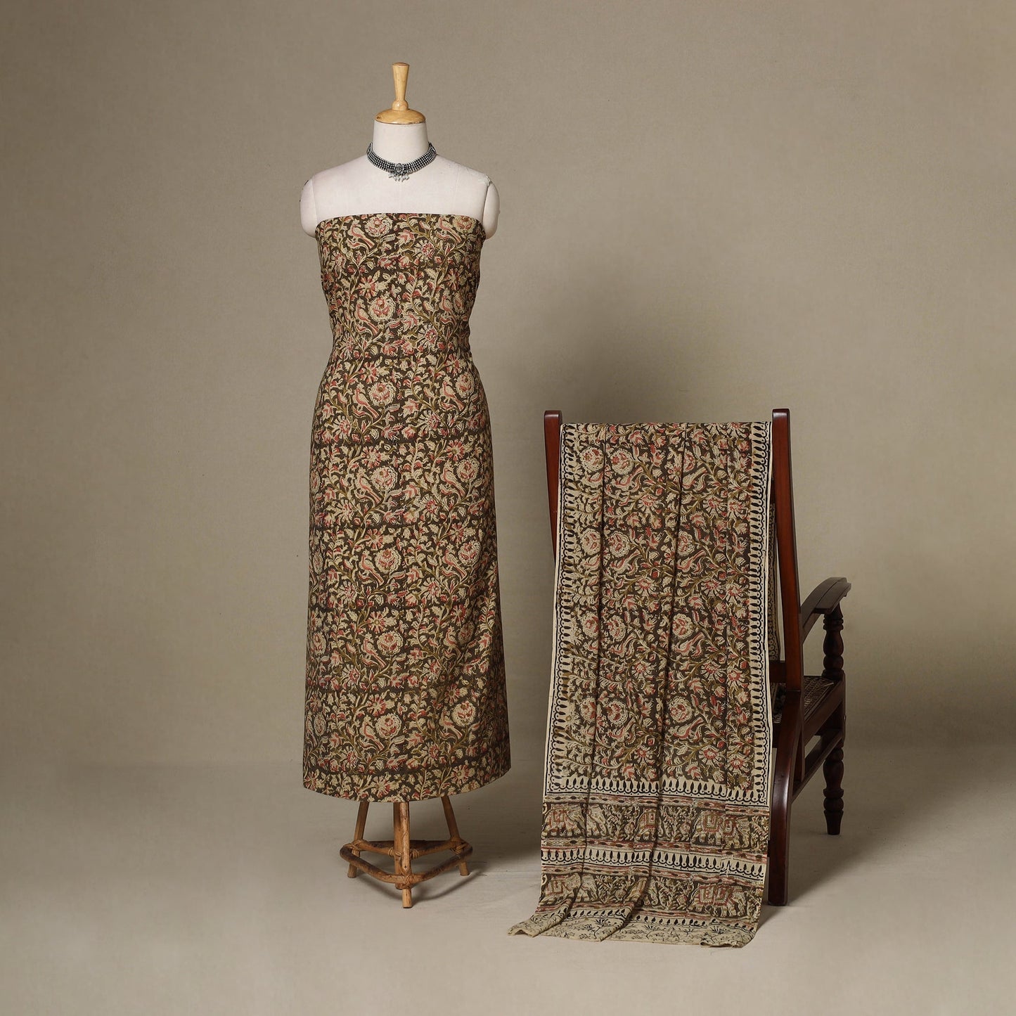 2pc cotton unstitched kalamkari dress material 01