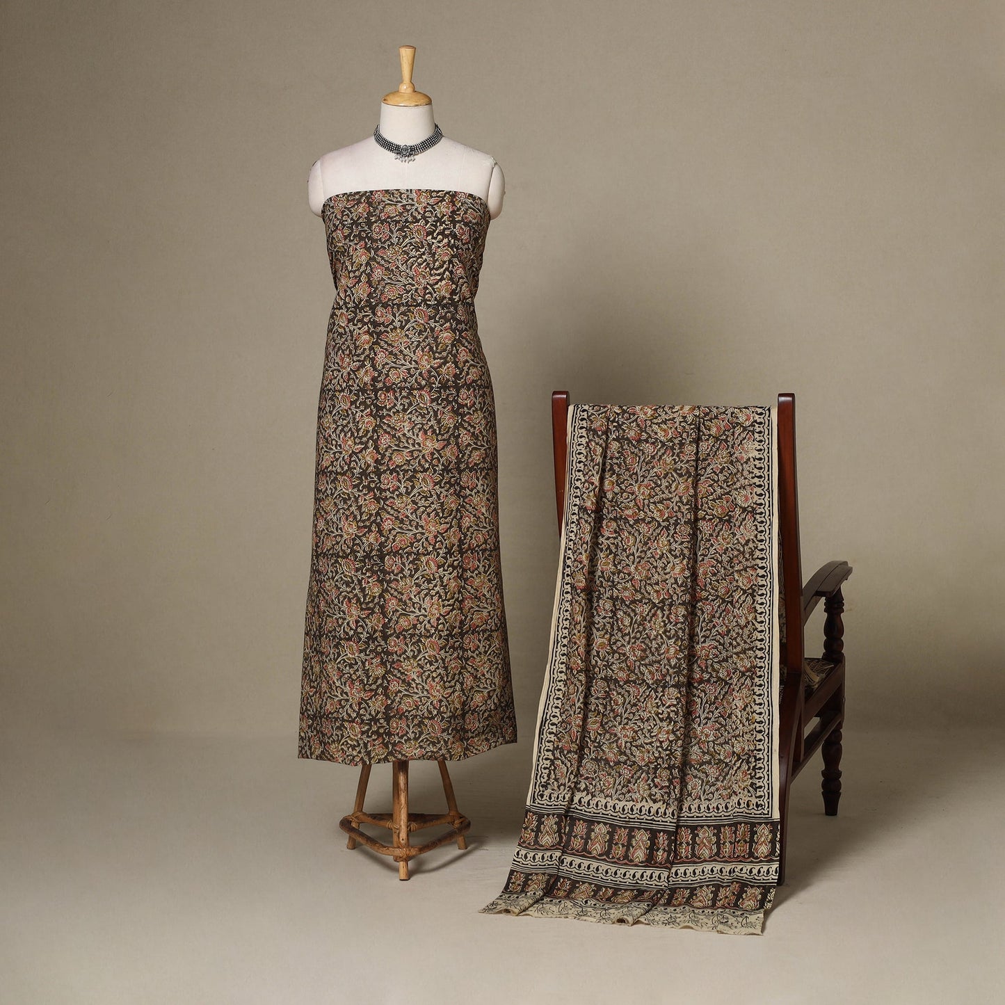 2pc cotton unstitched kalamkari dress material 04