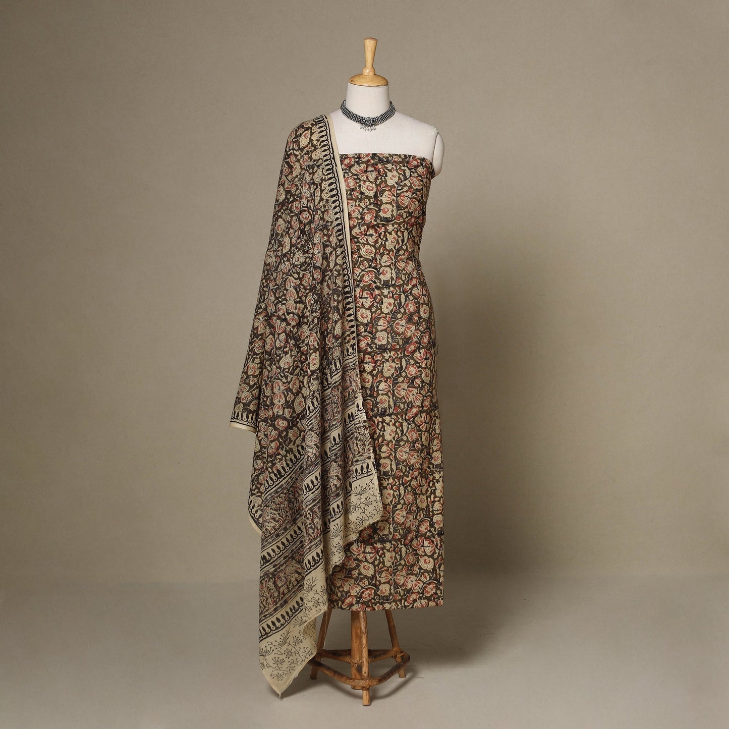 2pc cotton unstitched kalamkari dress material 05