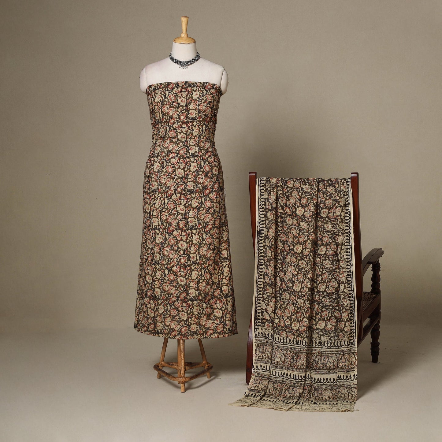 2pc cotton unstitched kalamkari dress material 05