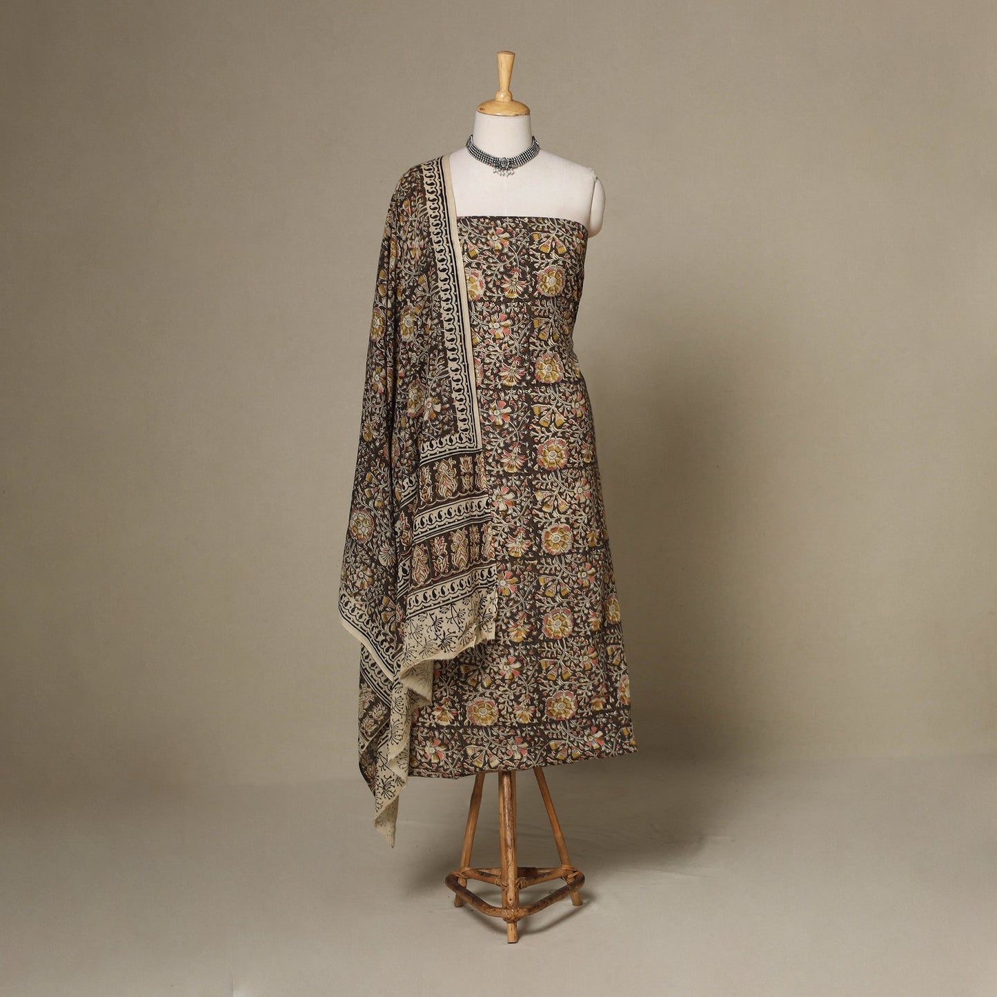 2pc cotton unstitched kalamkari dress material 13