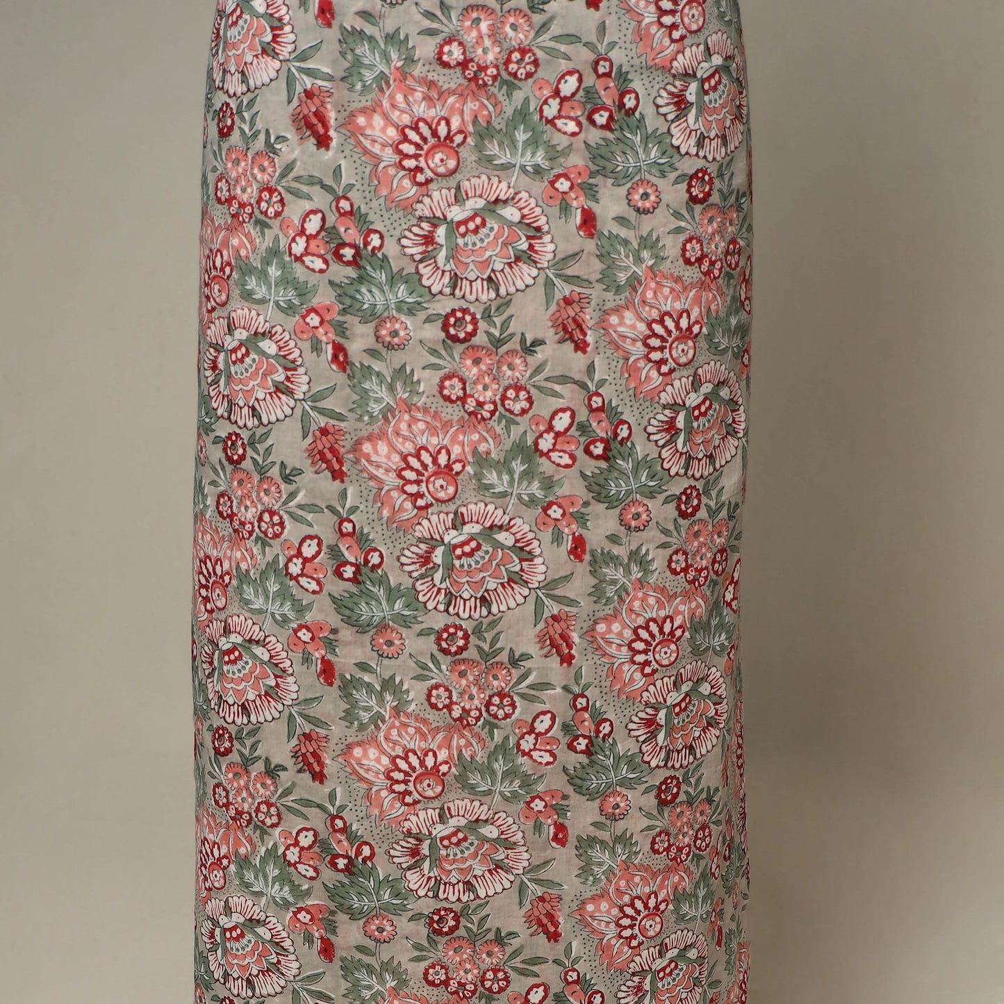 Brown - 2pc cotton unstitched sanganeri dress material