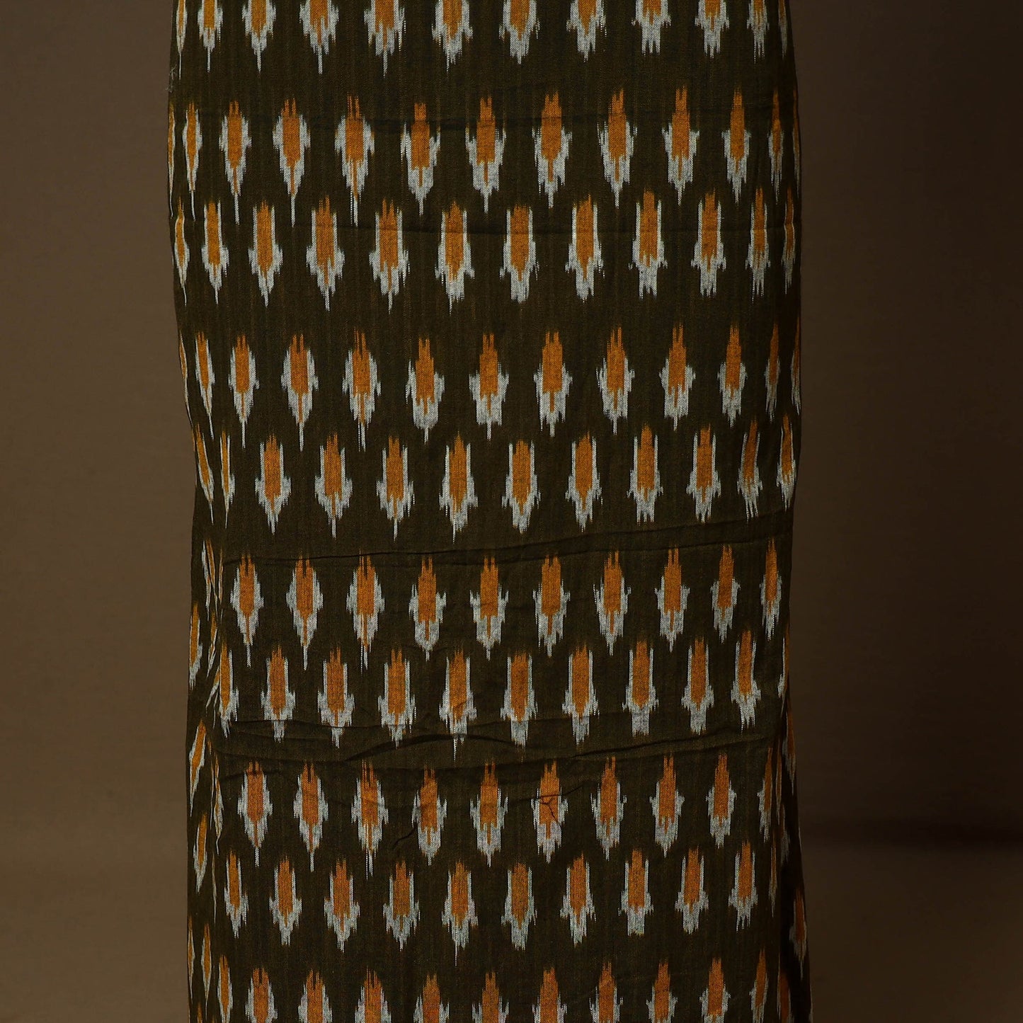 Brown - 2pc handloom cotton unstitched pochampally ikat