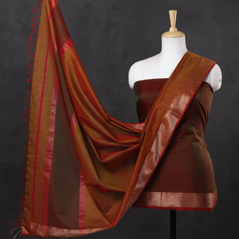 2pc Handloom Silk Cotton Maheshwari Dress Material