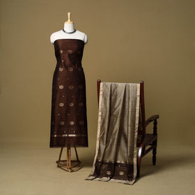 2pc handloom zari buta unstitched chanderi silk dress