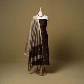 2pc handloom zari buta unstitched chanderi silk dress