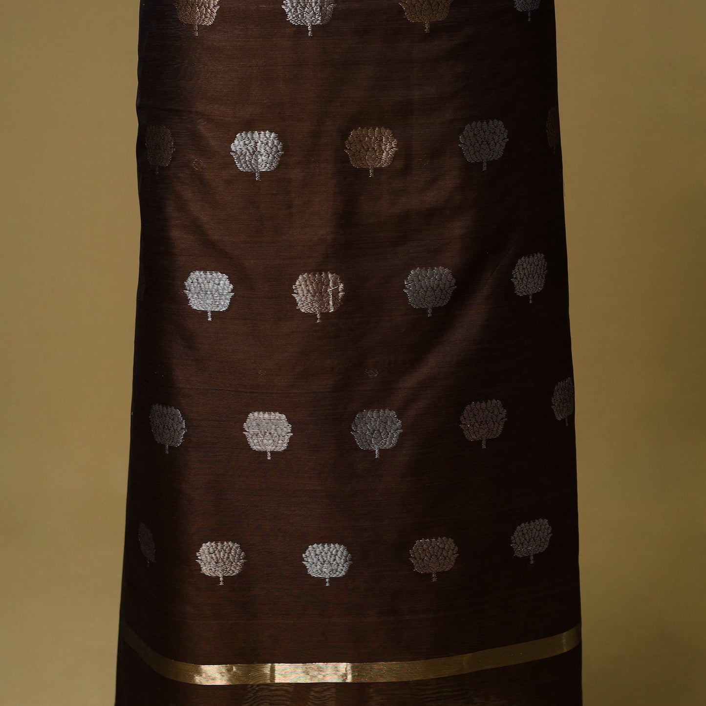 2pc handloom zari buta unstitched chanderi silk dress