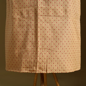 Brown 2pc Jacquard Cotton Kurta with Applique Dupatta