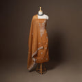Brown - 2pc kota doria cotton unstitched lucknow chikankari