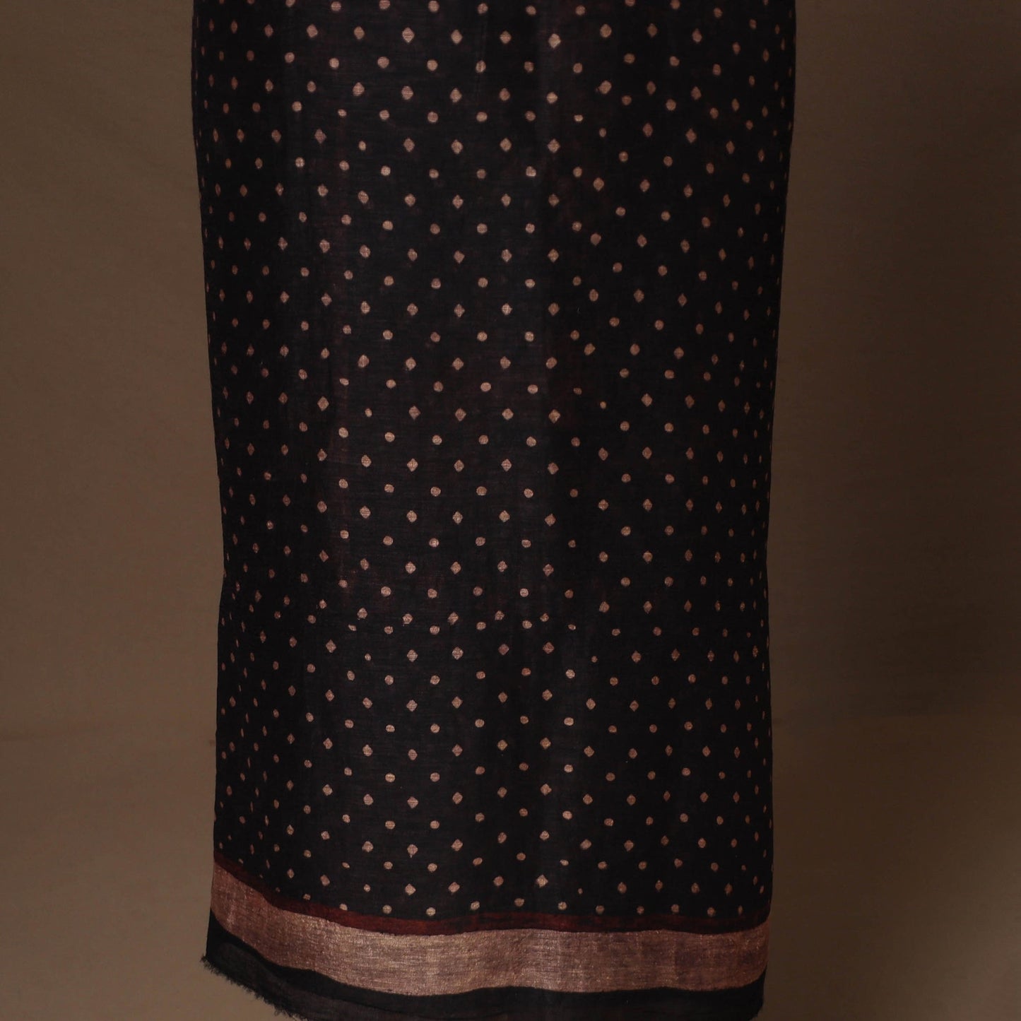 Brown - 2pc linen silk unstitched dress material 03