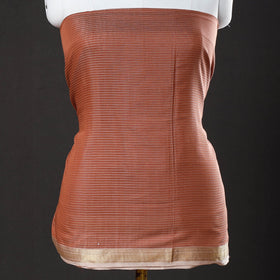  2pc Maheshwari Silk Cotton Handloom Stripe Suit Material Set with Zari Border 