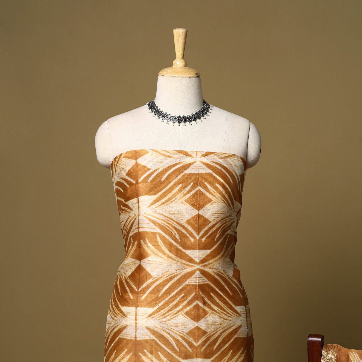 2pc maheshwari silk unstitched tie-dye nui shibori dress