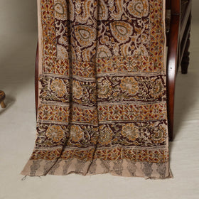 Brown - 2pc pedana cotton unstitched kalamkari dress