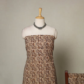 Brown - 2pc pedana cotton unstitched kalamkari dress
