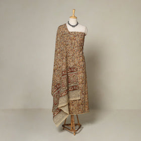 Brown - 2pc pedana cotton unstitched kalamkari dress