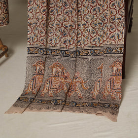 Brown - 2pc pedana cotton unstitched kalamkari dress