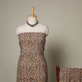 Brown - 2pc pedana cotton unstitched kalamkari dress