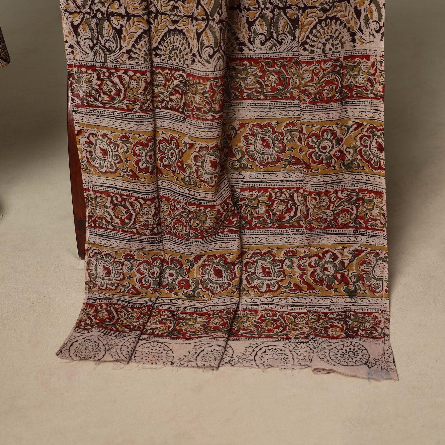 Brown - 2pc pedana cotton unstitched kalamkari dress