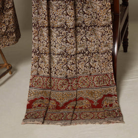 Brown - 2pc pedana cotton unstitched kalamkari dress