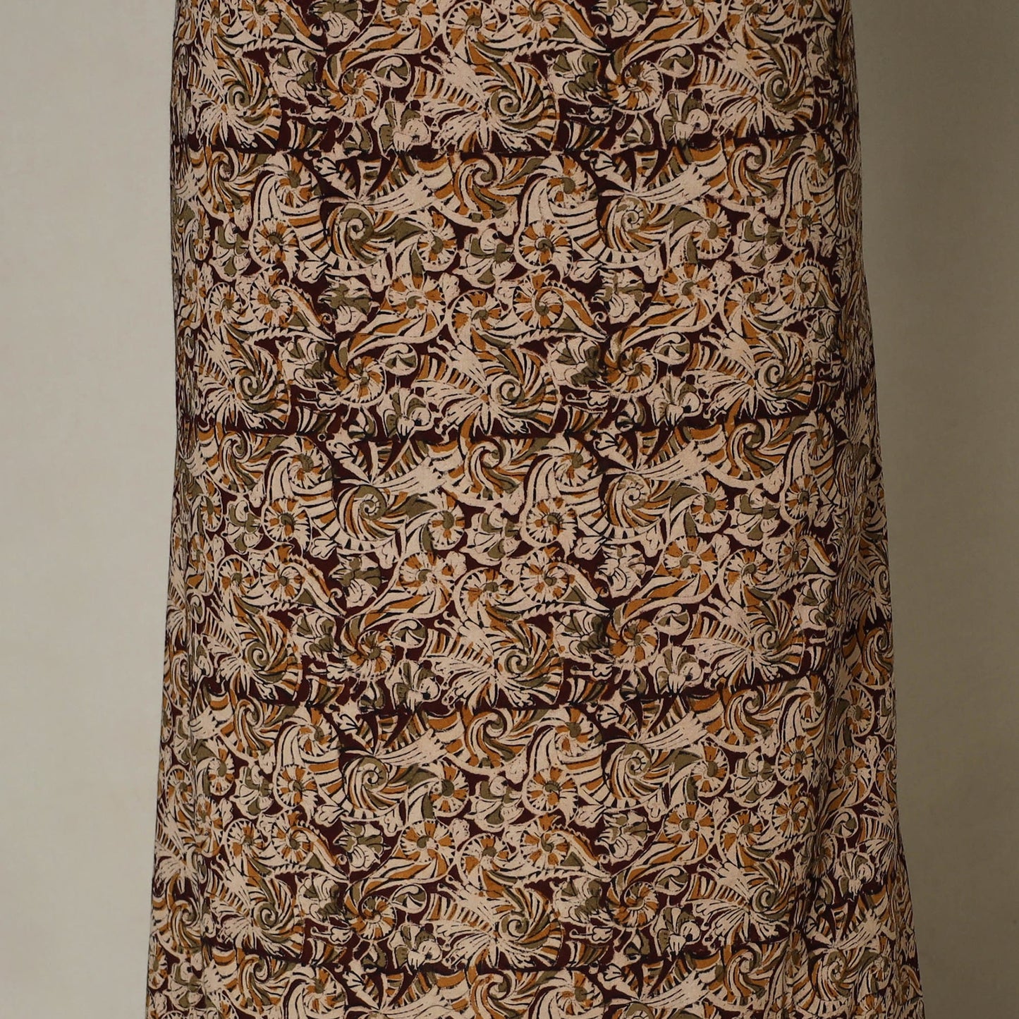 Brown - 2pc pedana cotton unstitched kalamkari dress