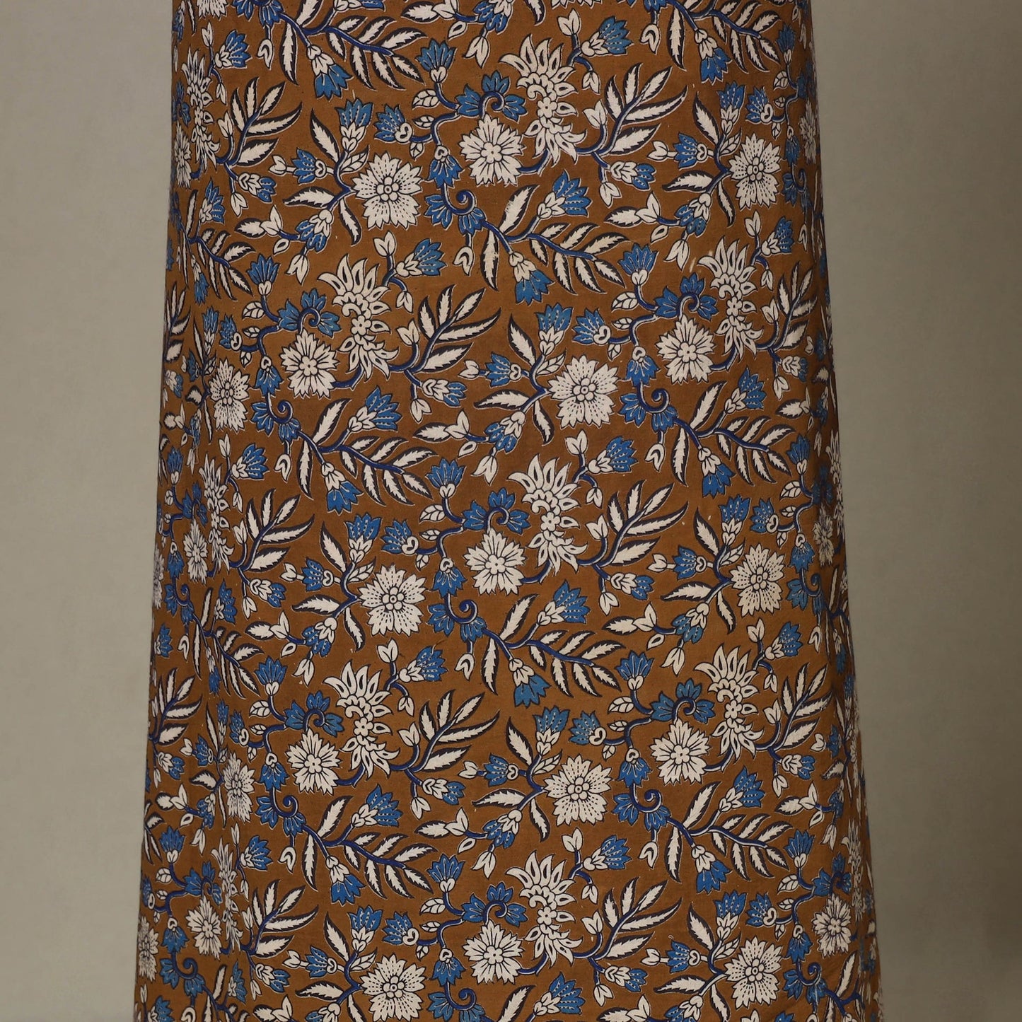 Brown - 2pc printed cotton unstitched kalamkari dress