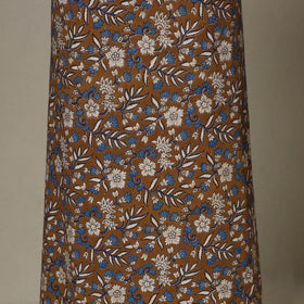 Brown - 2pc printed cotton unstitched kalamkari dress