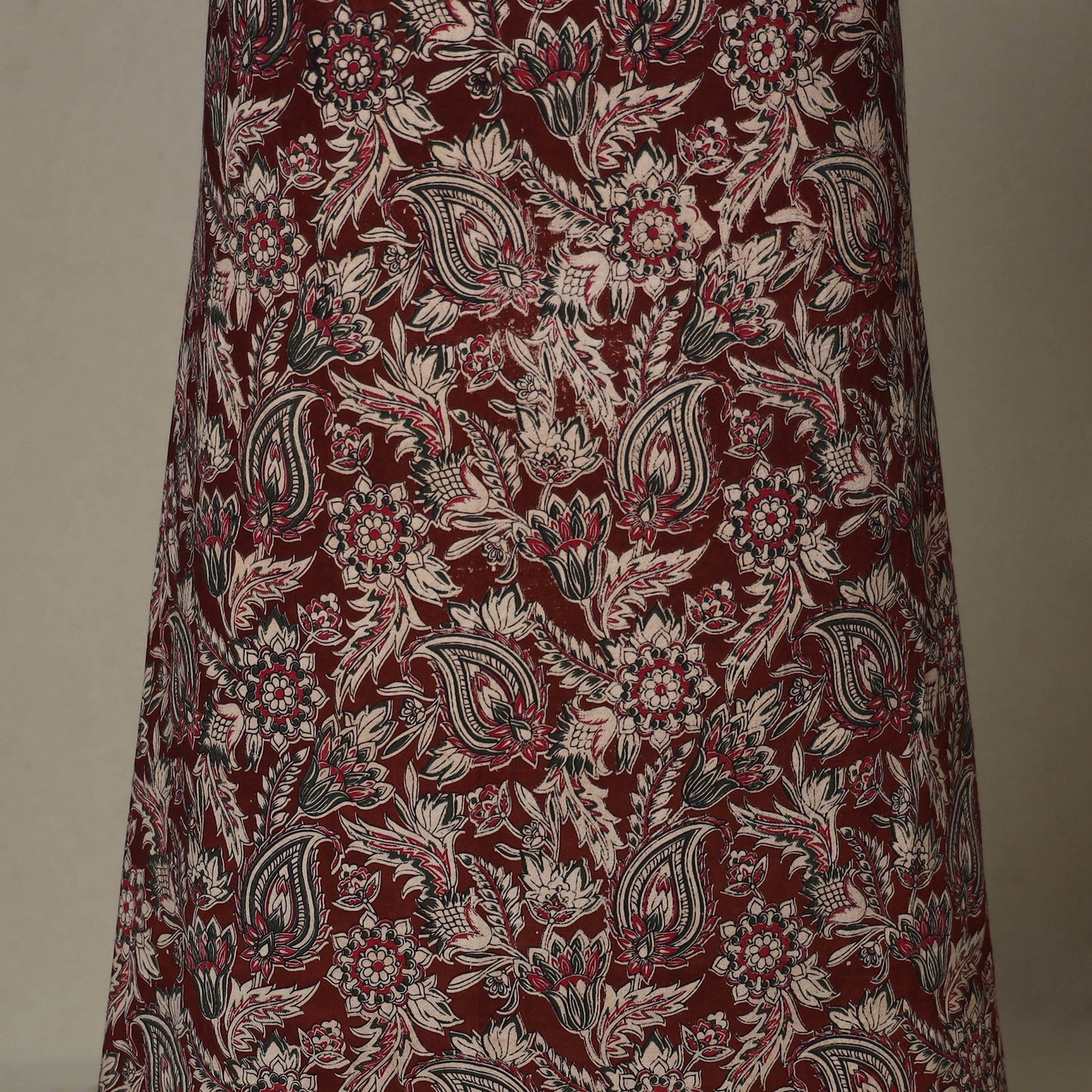 Brown - 2pc printed cotton unstitched kalamkari dress