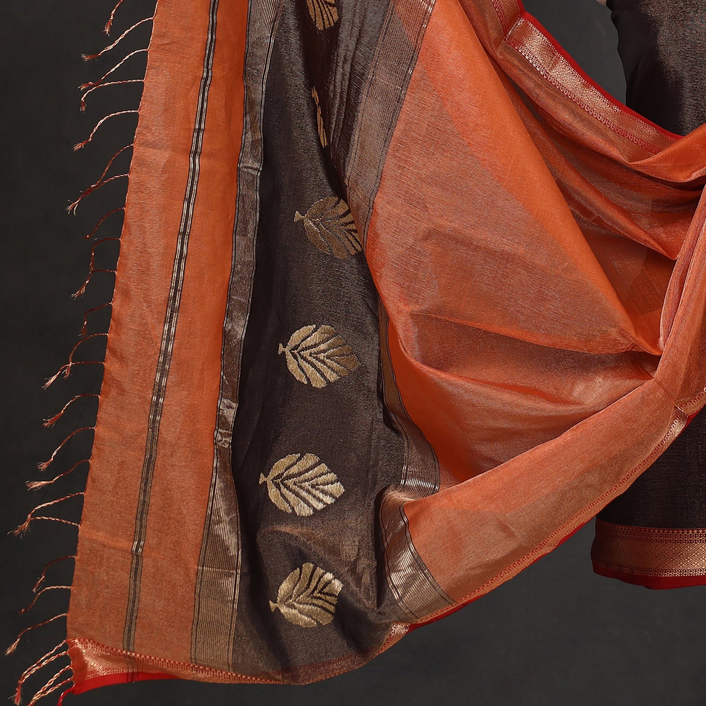 2pc Tissue Zari Handloom Maheshwari Silk Dress Material 