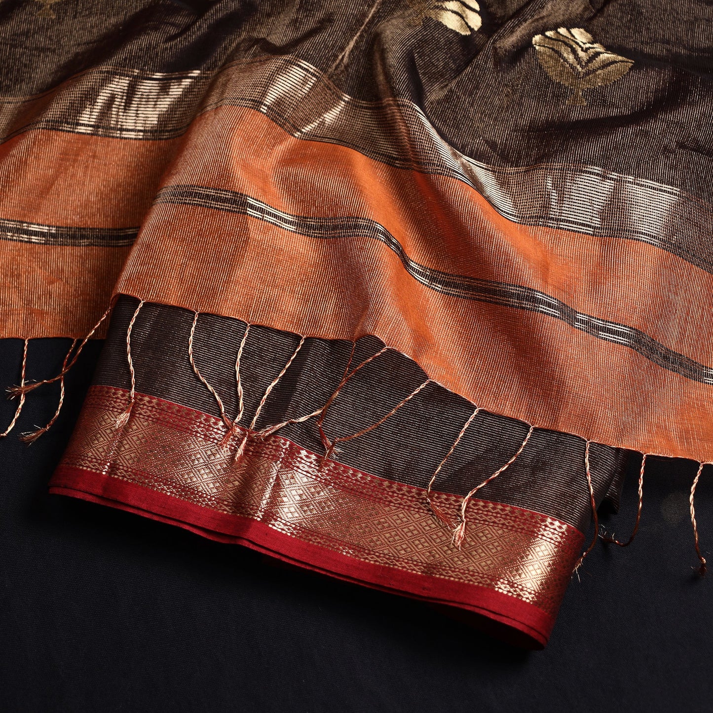 2pc Tissue Zari Handloom Maheshwari Silk Dress Material 