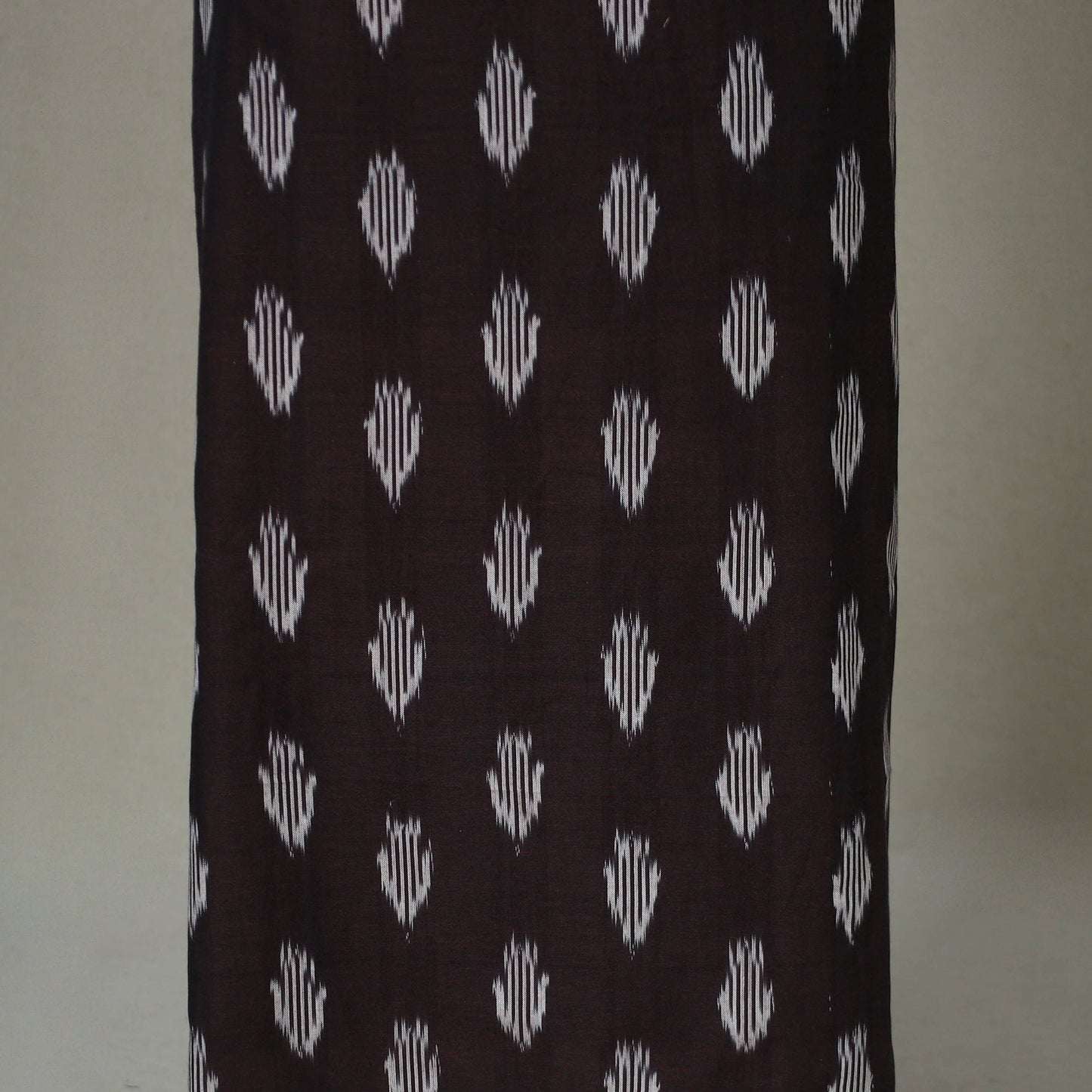 Brown - 2pc unstitched cotton pochampally ikat dress