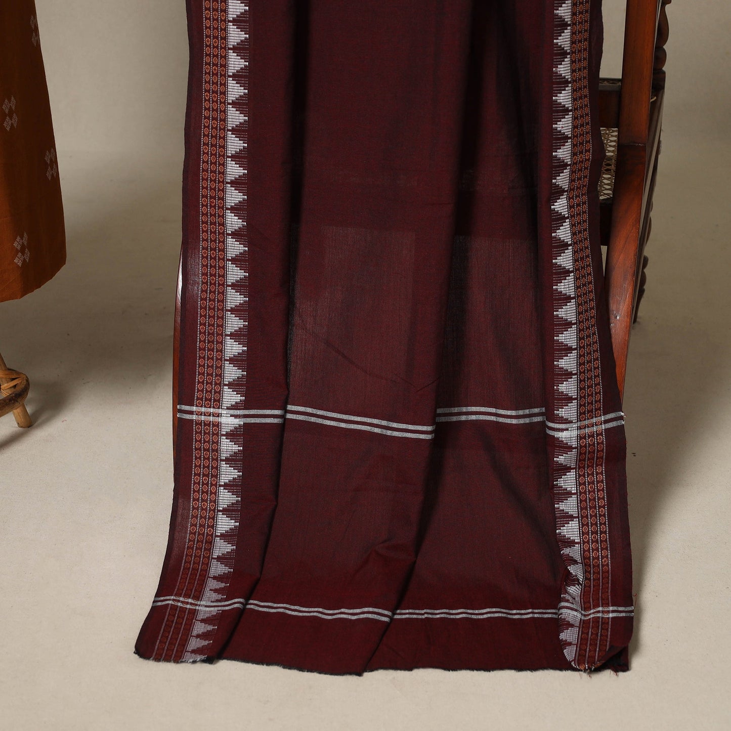 Brown - 2pc unstitched jacquard dress material