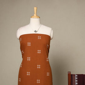 Brown - 2pc unstitched jacquard dress material