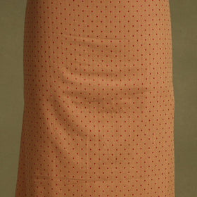 Brown 2pc Unstitched Jacquard Dress Material with Jewellery Set