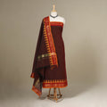 Brown - 2pc unstitched kandangi chettinad cotton dress