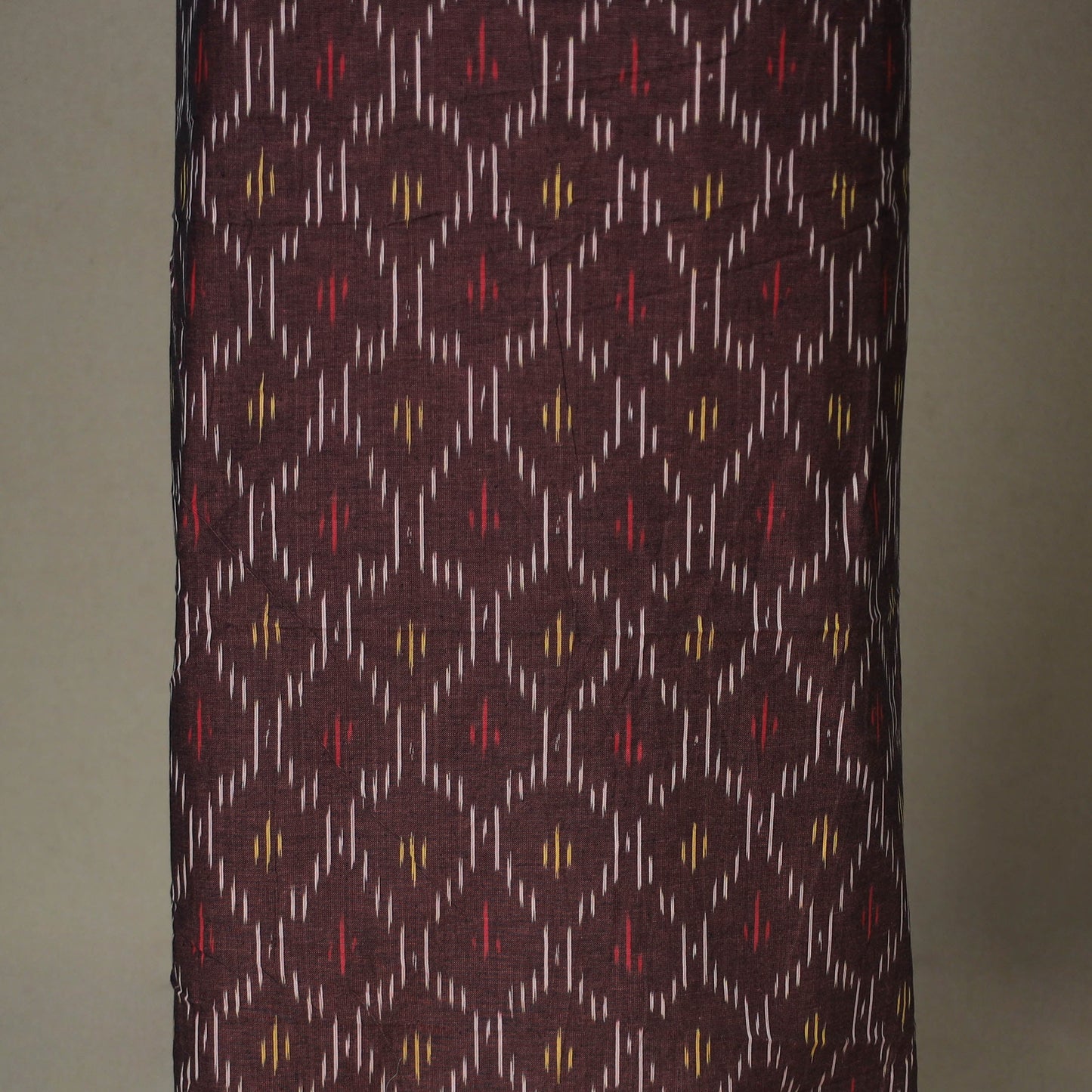 Brown - 2pc unstitched pochampally ikat dress material