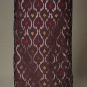 Brown - 2pc unstitched pochampally ikat dress material